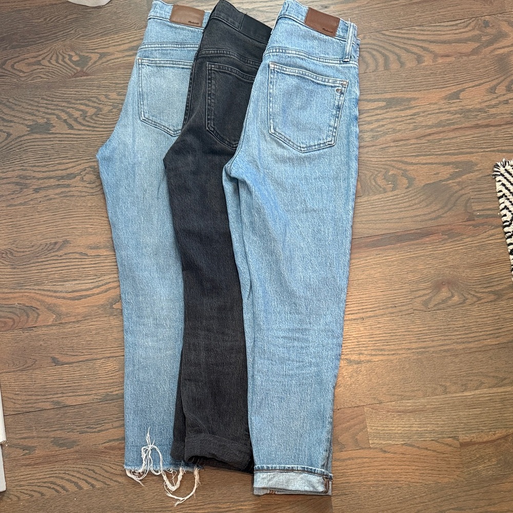 Madewell Perfect Vintage straight jeans trio, size 25